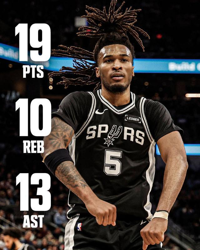 马刺太强了！文班伤退照赢！击碎76人夺60胜，卡斯尔三双惊艳全场